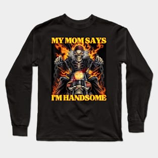 Born 2 Shit Forced 2 Wipe Hard Skeleton Long Sleeve T-Shirt